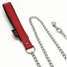 The Red Laisse avec poignée en cuir 1m Rouge